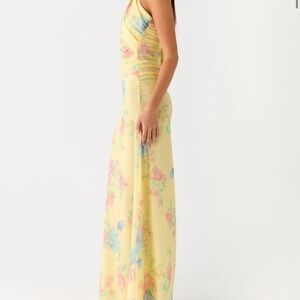 Peppermayo Yellow Floral Maxi Dress with Pastel Accents